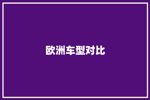 欧洲车型对比