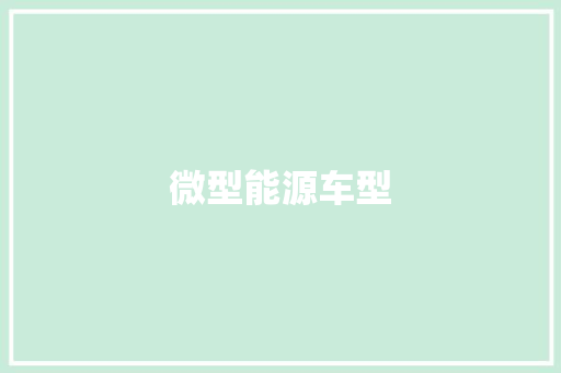 微型能源车型