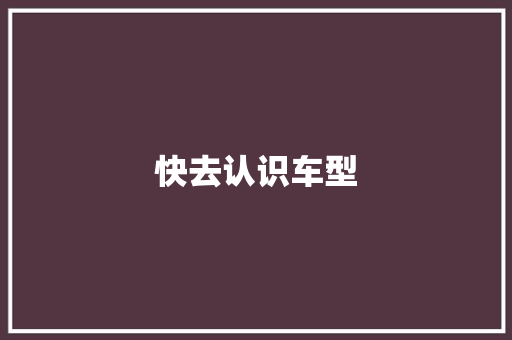 快去认识车型