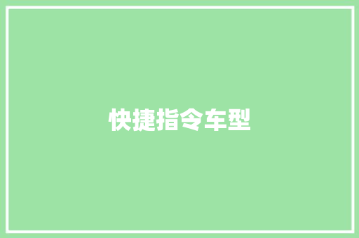 快捷指令车型