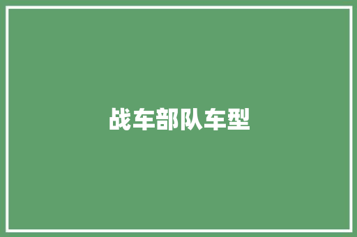 战车部队车型
