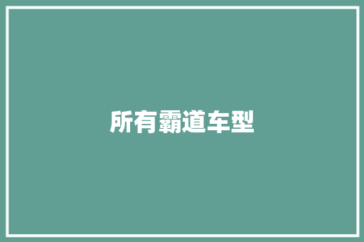 所有霸道车型