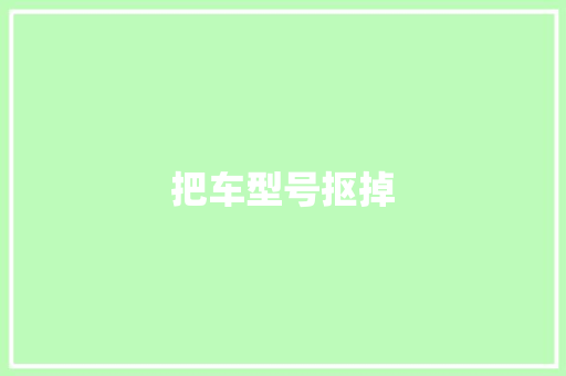 把车型号抠掉