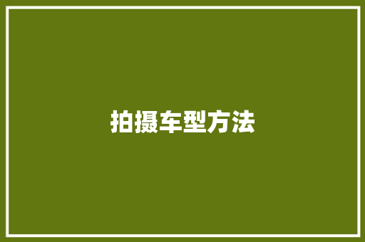 拍摄车型方法