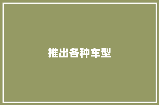 推出各种车型
