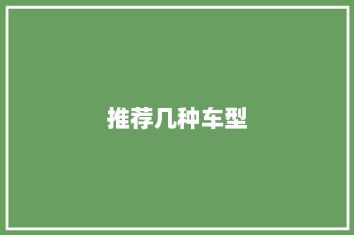 推荐几种车型