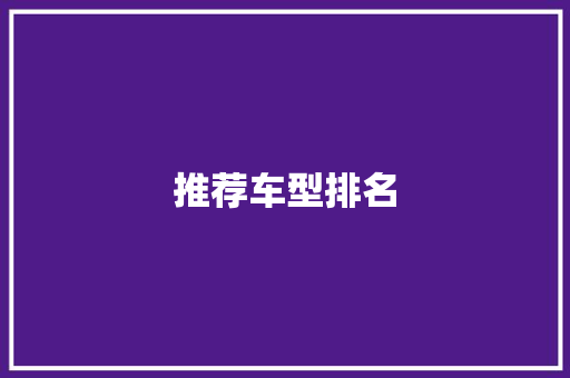 推荐车型排名