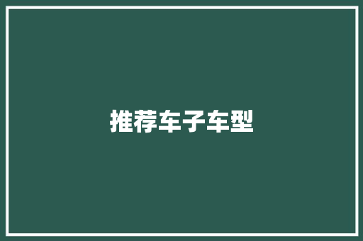 推荐车子车型