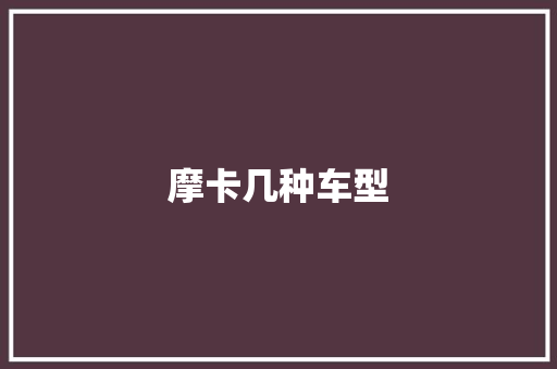 摩卡几种车型