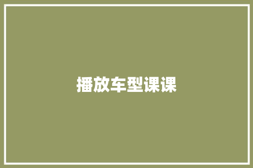 播放车型课课