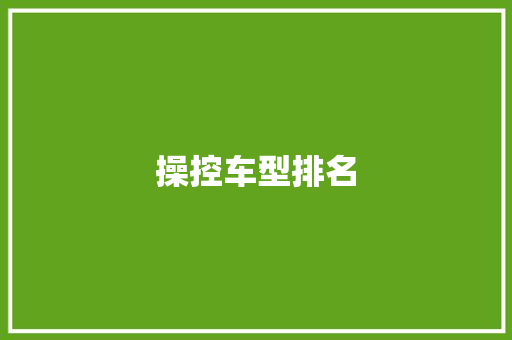 操控车型排名