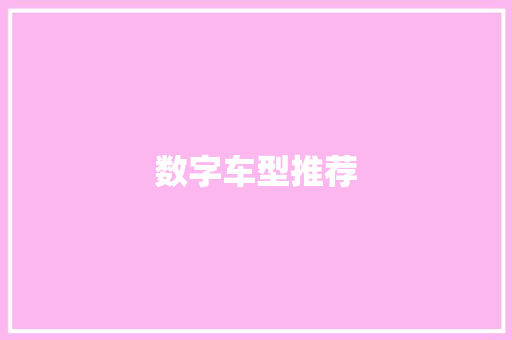 数字车型推荐