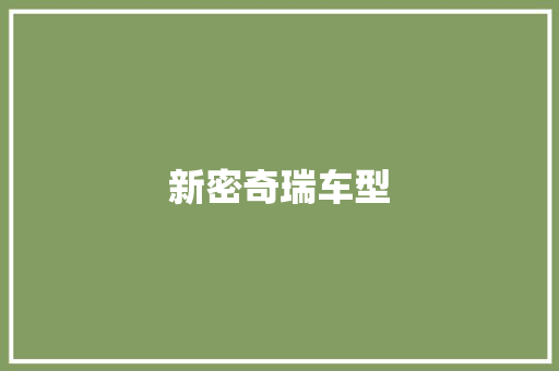 新密奇瑞车型