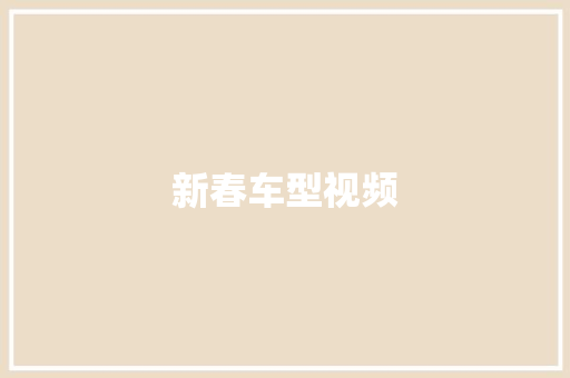 新春车型视频