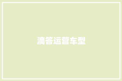 滴答运营车型