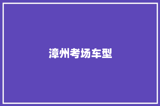漳州考场车型
