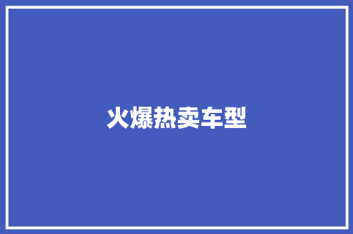 火爆热卖车型