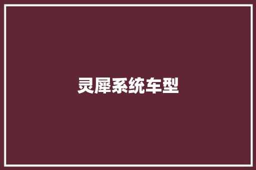 灵犀系统车型