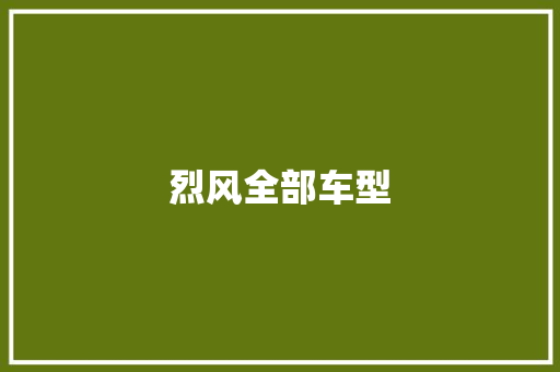 烈风全部车型