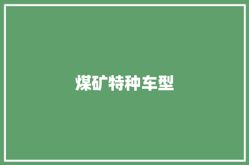 煤矿特种车型