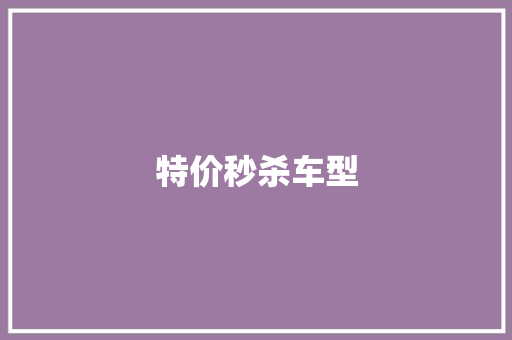 特价秒杀车型