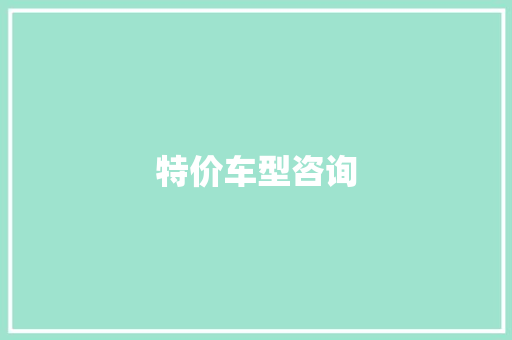 特价车型咨询