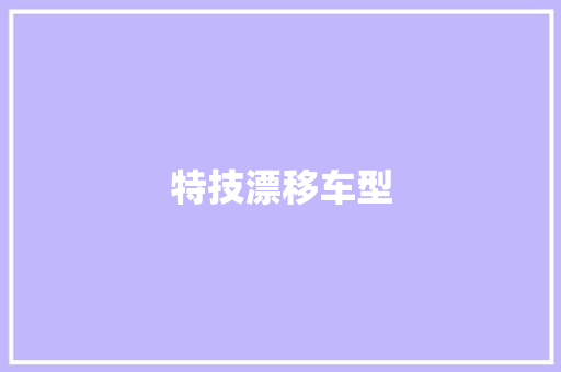 特技漂移车型