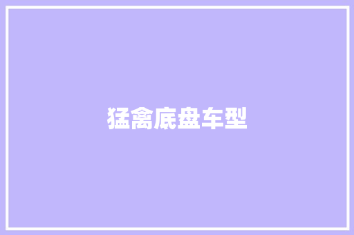 猛禽底盘车型