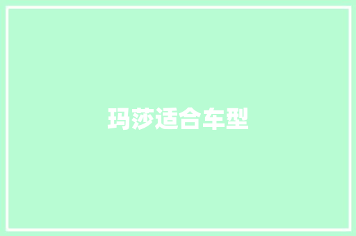 玛莎适合车型
