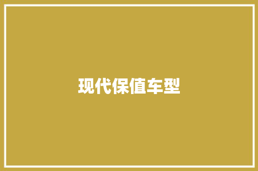 现代保值车型
