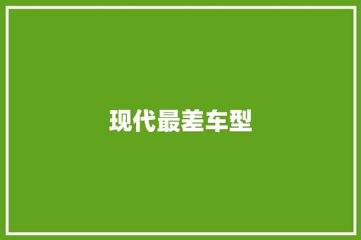 现代最差车型
