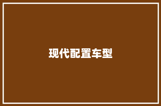 现代配置车型