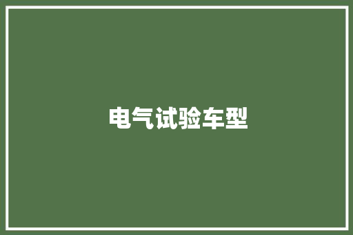 电气试验车型