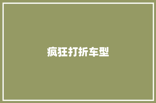 疯狂打折车型