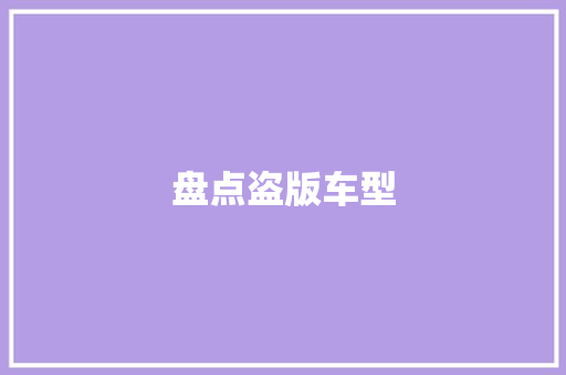 盘点盗版车型
