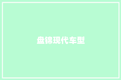 盘锦现代车型