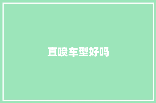 直喷车型好吗