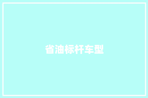 省油标杆车型