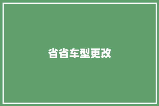 省省车型更改