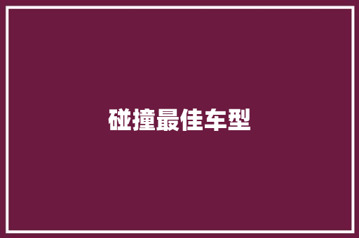 碰撞最佳车型