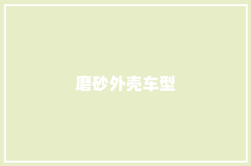 磨砂外壳车型