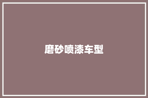 磨砂喷漆车型