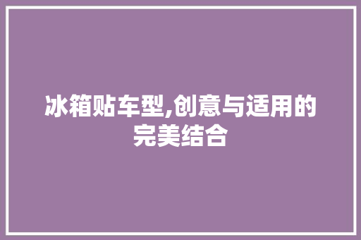 冰箱贴车型,创意与适用的完美结合