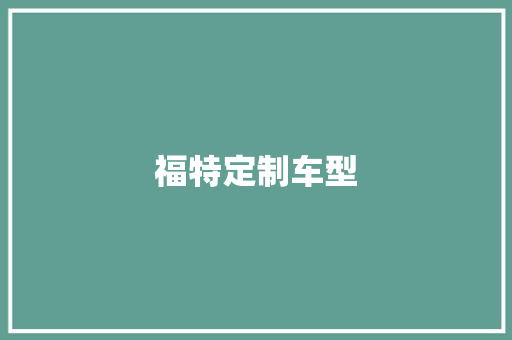 福特定制车型
