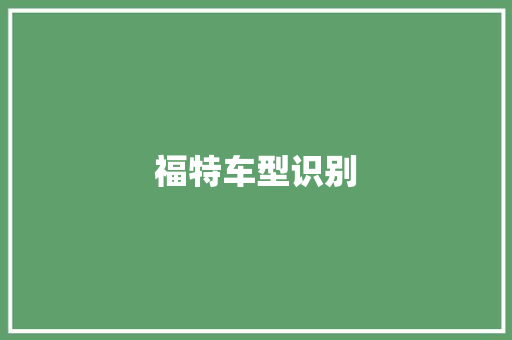 福特车型识别