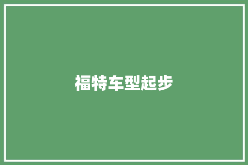 福特车型起步