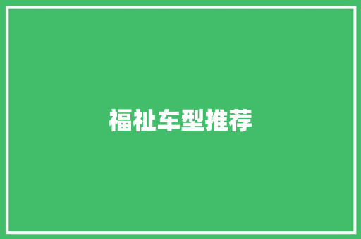 福祉车型推荐