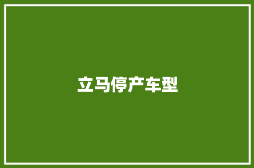 立马停产车型