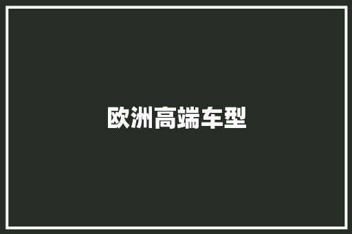欧洲高端车型