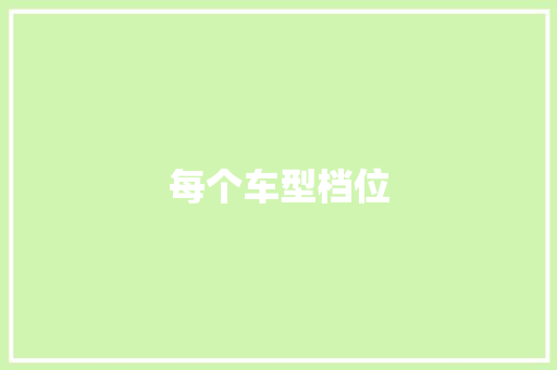每个车型档位